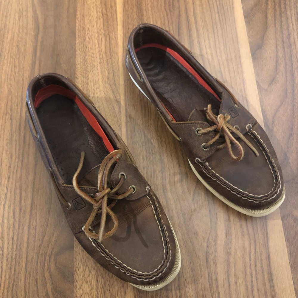 Sperry Brown Distressed Women's Original 2-Eye Boat Shoes